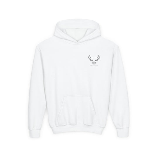 Youth Hoodie — "Mom Said No" Graphic Back with Minimal Front Logo