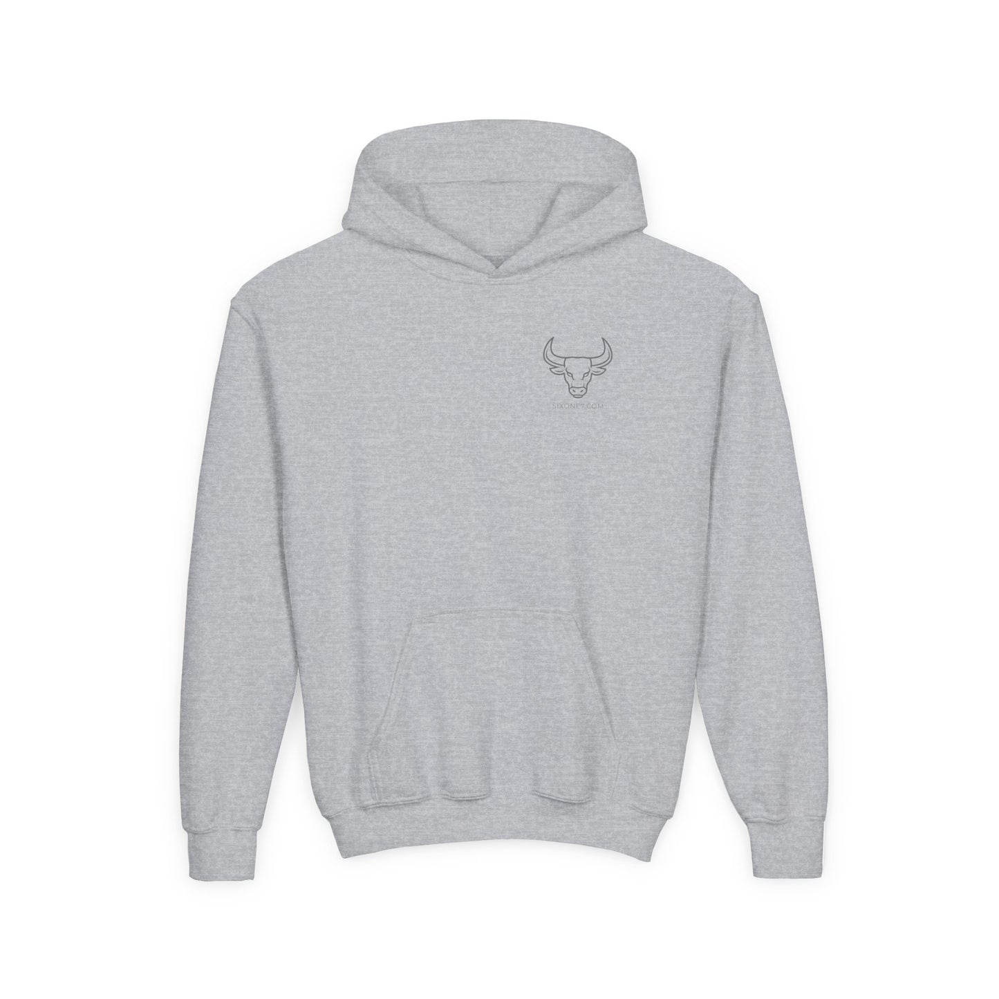 Youth Bull Logo Hoodie — Minimalist Sports-Inspired Kids' Pullover