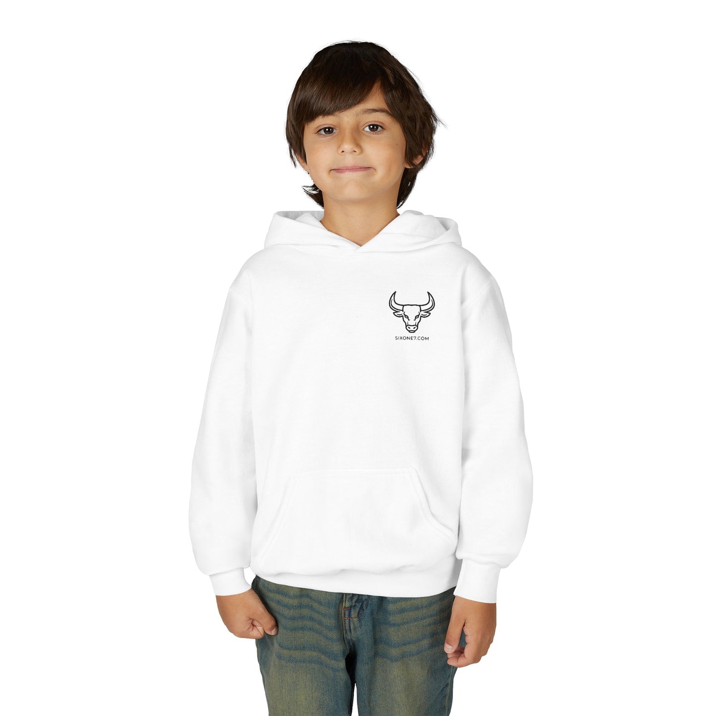 Youth Bull Logo Hoodie — Minimalist Sports-Inspired Kids' Pullover