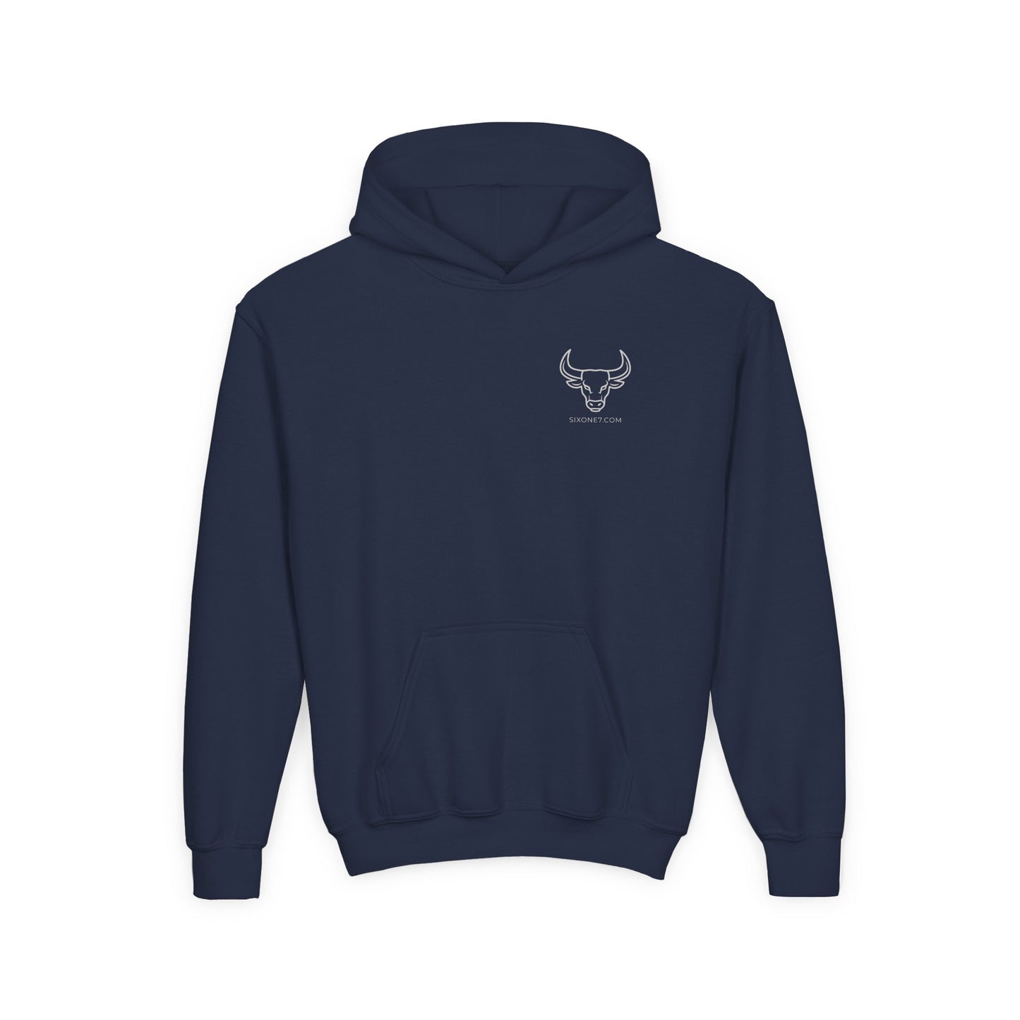 Youth Bull Logo Hoodie — Minimalist Sports-Inspired Kids' Pullover