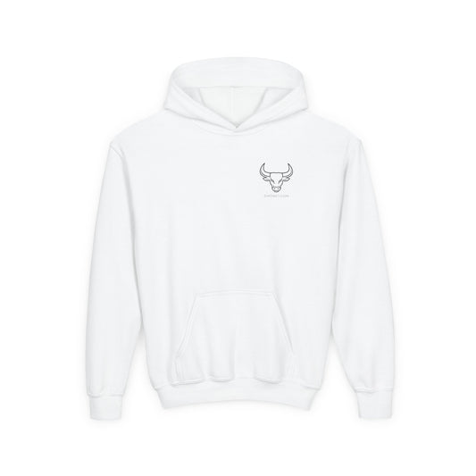 Youth Bull Logo Hoodie — Minimalist Sports-Inspired Kids' Pullover